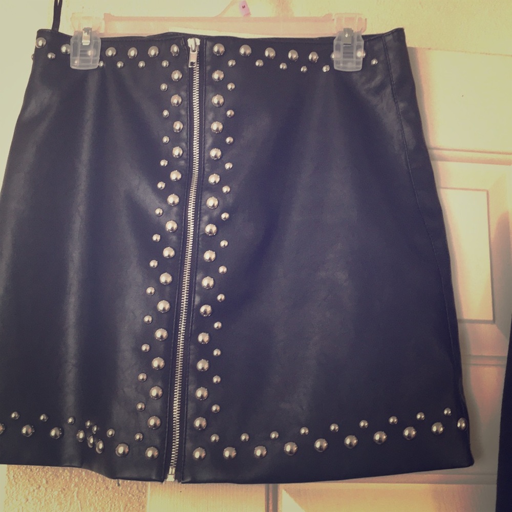 Black leather skirt